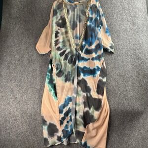 Suki So Goddess Funky  Tie Dye Swim Cover Up Robe  One Size Fits Most S-XL